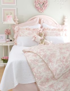 Isabella Glenna Jean 4 PC Full Child Girl Bedding Set Pink Toile