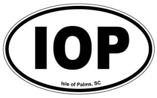 x3 Oval Decal City IOP Isle of Palms SC