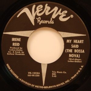 Irene Reid My Heart Said The Bossa Nova 45 vg++/nm 66 Mod Latin Soul
