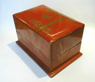 Vantines Chinoiserie Box for Prefume Lacquered Wood Old