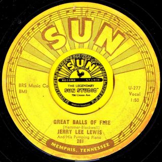 JERRY LEE LEWIS Great Balls Of Fire SUN ROCKABILLY BOPPER 45 RPM