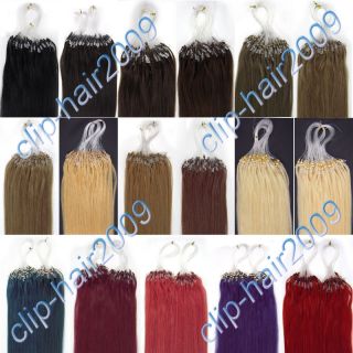 100S Loops Tipped Micro Ring Human Remy Hair Extension17colors