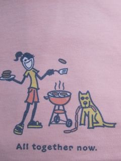 Life Is Good All Together Now Jackie Rocket BBQ Grill Picnic Pink