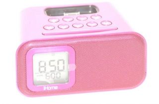 iHome IH22PX Dual Alarm Clock for iPod Pink