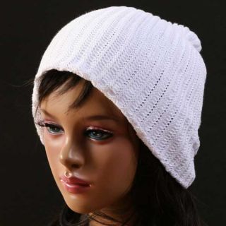 New Beanie Knit Crochet Rasta Hat Cap Skull JJ White