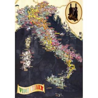 Wines of Italy Wine Map Educationalposter 26 625x38 5
