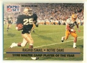 1991 Pro Set 36 Notre Dame Raghib Ismail