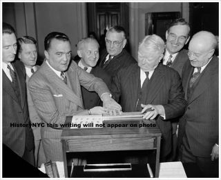1939 J Edgar Hoover FBI Fingerprints V President Photo