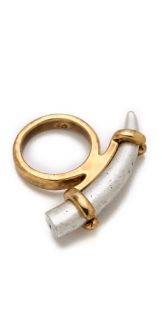 House of Harlow 1960 Two Tone Horn Stacking Ring
