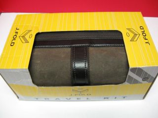 FOLD TRAVEL KIT BROWN TOILETRY BAG NEW WATER RESISTANT WAXED CANVAS