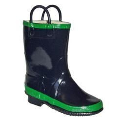 Itasca Puddle Jumper Womens Navy Green All Rubber Waterproof Rain Boot