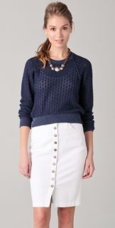 See by Chloe Lace Knit Cropped Sweater