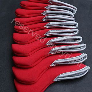 Golf Club Iron Head Covers Set 10 Pcs Headcovers Red