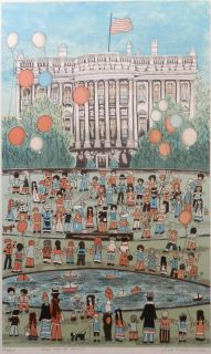 Ivel Weihmiller 1954 Limited Signed Lithograph Print The White House