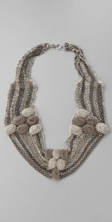 alice + olivia Multi Chain Embroidered Necklace