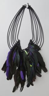 Noir Jewelry Large Feather Bib Necklace
