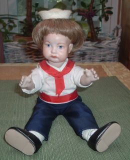 Antique s F B J Sailor Boy Porcelain Doll France