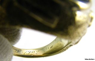 MASONIC Master Mason RING   14k Yellow Gold HEFTY 24.4g Symbols 1927