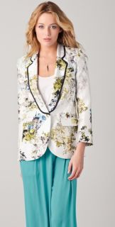 Cynthia Rowley Bouquet Print Tuxedo Jacket