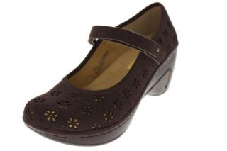 41 New Sailor Vegan Brown Perforated Velcro Mary Jane Heels Shoes 10