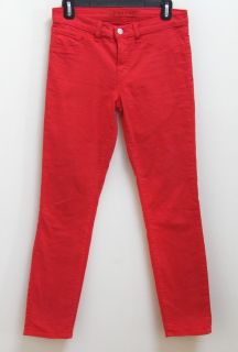 NWOT J Brand 811 Mid Rise Skinny Twill Jeans Pants in Bright Red Size