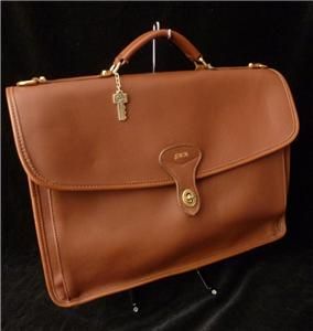 Jack Georges USA Cognac Brown Leather Briefcase Laptop Document Holder