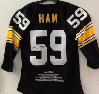 Jack Ham Autographed Steelers Stat Jersey UDA Hologram COA 4 10 RARE