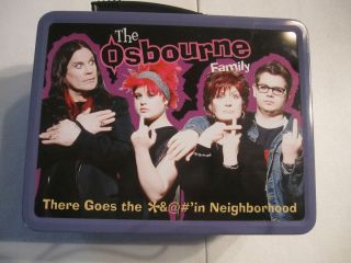 The Osbourne Family Metal Lunch Box w Thermos Ozzy Sharon Kelly Jack