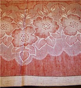 Jacquard Tablecloth Linen Cotton Blend 59X59 Red Grey