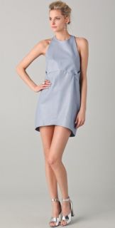 Porter Grey Perforated Leather Cocoon Dress