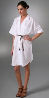Sari Gueron Kimono Sleeve Shirt Dress with Leather Belt