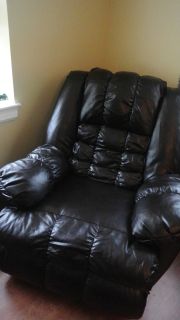 New 3 way Leather Brown Chair Electric Recliner Rocker Vintage *NO