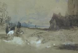 Watercolor Painting of Windmill Jacob H Maris C 1870