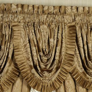 Queen New York Contessa Waterfall Swag Valance s Gold Brand New