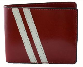 Fold Mens Leather Wallet Slimfold Roadster in Red