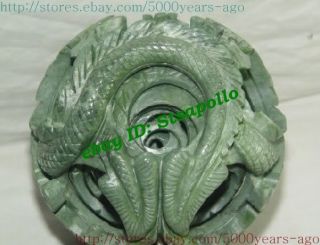 Large Carved 7 Layers Jade Stone Puzzle Ball Sphere