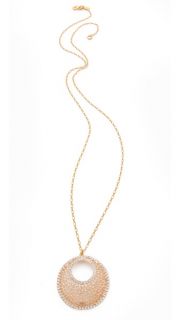 Kenneth Jay Lane Filigree & Crystal Pendant Necklace