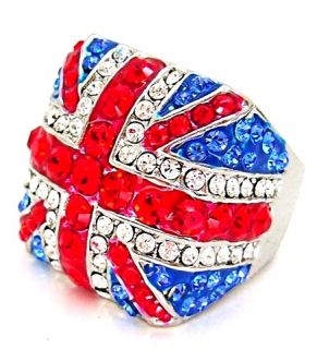Butler and Wilson Union Jack Crystal Ring