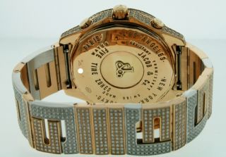 Jacob Co 5 Time Zone with Date All Diamond 47mm 18K Rose Gold Mens