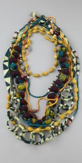 ZUBA Africa Yellow & Indigo Bead Necklace Set