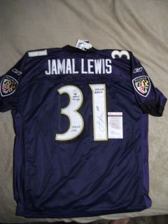 Jamal Lewis SIGNED HOME Jersey w 3 VERY RARE INSCRIPTIONS JSA COA MUST