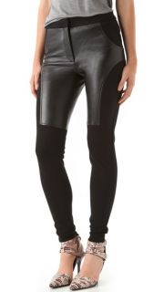 T by Alexander Wang Ponte & Leather Combo Skinny Pants