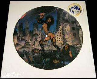 Jag Panzer 12 Picture Disc 1983 Die Cut Jacket Shrink Sticker Awesome