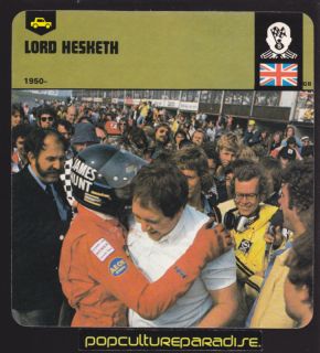 Lord Hesketh British Car Racing Picture Card James Hunt