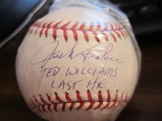 Jack Fisher Autographed Baseball Ted Williams Last HR