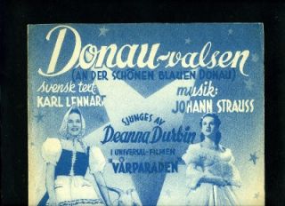 Vintage Deanna Durbin Donau Valsen Spring Parade Swedish Music