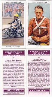 Two 1936 Motorcycle Racing Reprint Cards James Guthrie