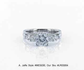 Jaffe #MES030, 18k White Gold Semi Mount Engagement Ring w/ 0.60 CTW