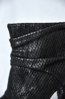 Elizabeth James Womens Black Leather Hidden Platform Ankle Bootie Boot