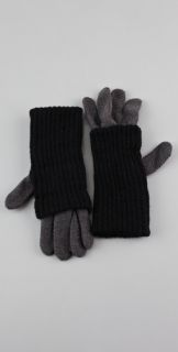 Plush Two Tone Covered Gloves